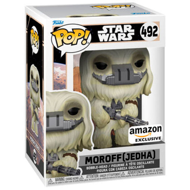 Vue détaillée de la figurine Funko POP Moroff Jedha Star Wars avec sa boîte fenêtre pour collection