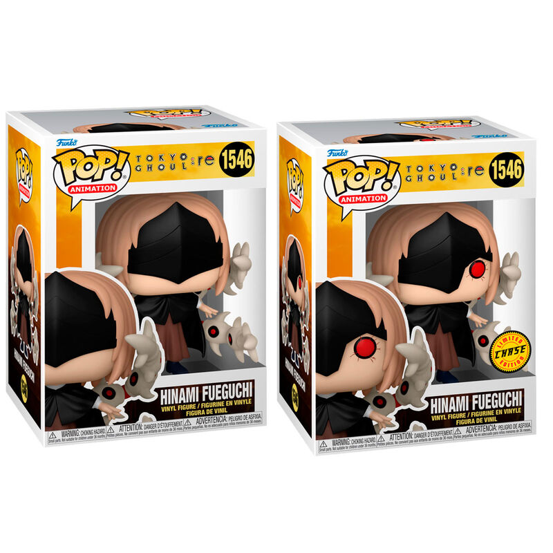 Figurine Funko POP Tokyo Ghoul: re Hinami Fueguchi de face dans sa boîte vitrine transparente