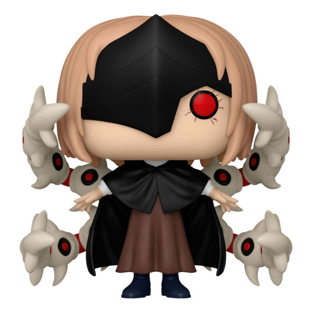 Vue rapprochée de la figurine Hinami Fueguchi Funko POP avec détails du visage et costume