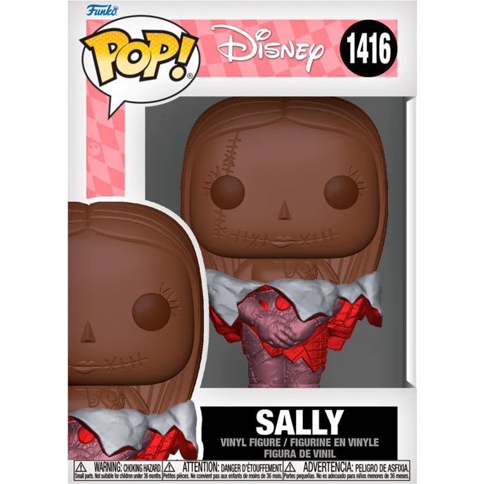 Vue rapprochée de la figurine Funko POP Sally de Disney, montrant les détails colorés et le design fidèle au personnage du film L'Étrange Noël de Monsieur Jack