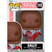 Vue rapprochée de la figurine Funko POP Sally de Disney, montrant les détails colorés et le design fidèle au personnage du film L'Étrange Noël de Monsieur Jack