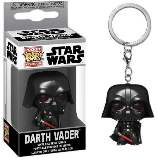 Zoom sur la figurine Darth Vader du porte-clés Pocket POP Star Wars montrant son casque noir emblématique