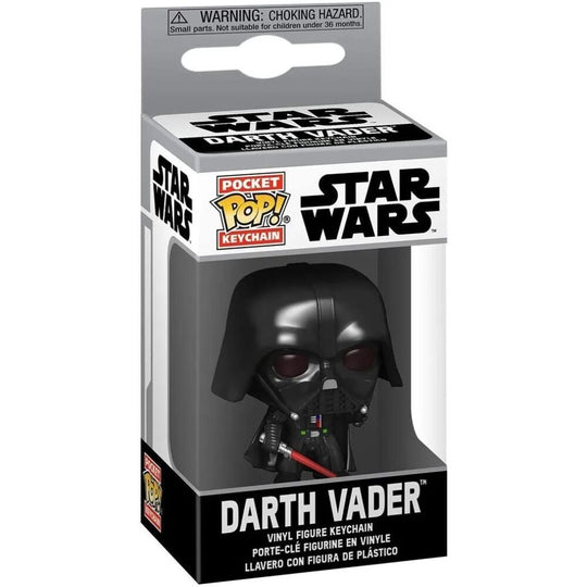 Vue du porte-clés Pocket POP Star Wars Darth Vader accroché à un trousseau de clés métalliques