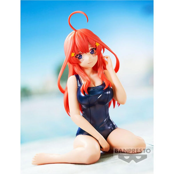 Profil latéral de la figurine Itsuki Nakano 10 cm de BANPRESTO avec accessoires et couleurs vives