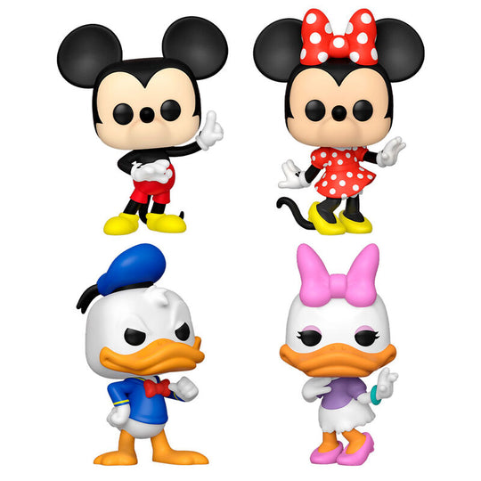 Vue rapprochée des figurines exclusives Funko POP Disney Classic célébrant le centenaire de Disney