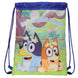 Sac de sport Bluey SAFTA 34cm vue de face avec fermeture cordon et design coloré
