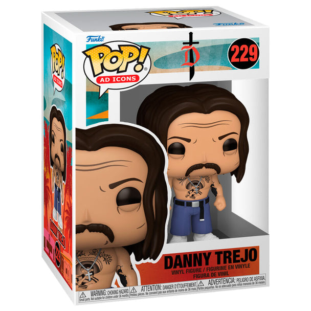 Figurine Funko POP de Danny Trejo en vinyle de 9 cm dans sa boîte cadeau avec fenêtre transparente