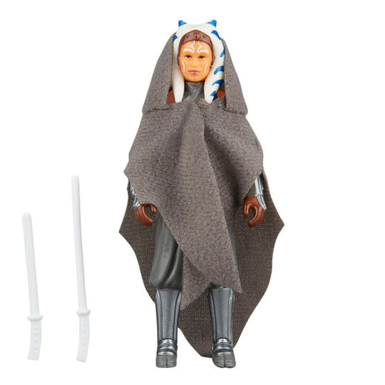 Figurine articulée Ahsoka Tano Star Wars de 9,5 cm vue de face avec accessoires