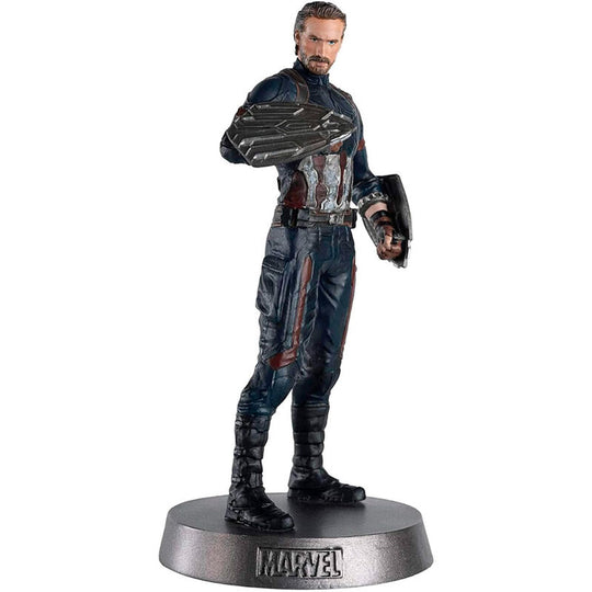 Figurine Captain America Marvel Avengers Infinity Wars vue de face à l'échelle 1:18 par EAGLEMOSS