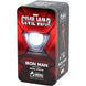 Zoom sur les détails de la figurine Iron Man EAGLEMOSS, montrant l'armure métallique brillante et les articulations précises