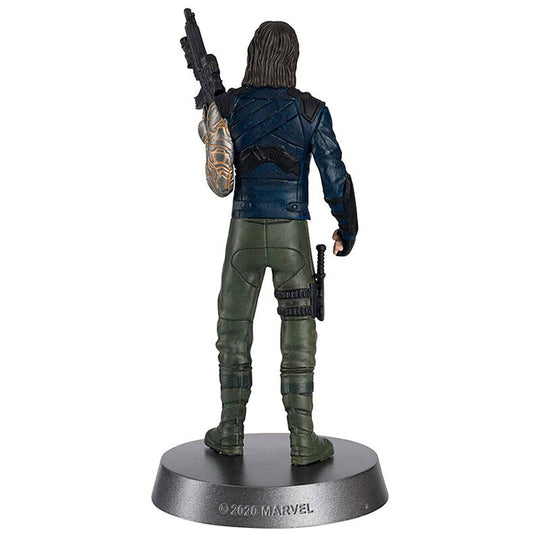 Zoom sur le visage et l'armure détaillée de la figurine Winter Soldier Eaglemoss Hero Collector