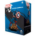 Gros plan sur la figurine Captain America en position de combat dynamique à l'échelle 1:16