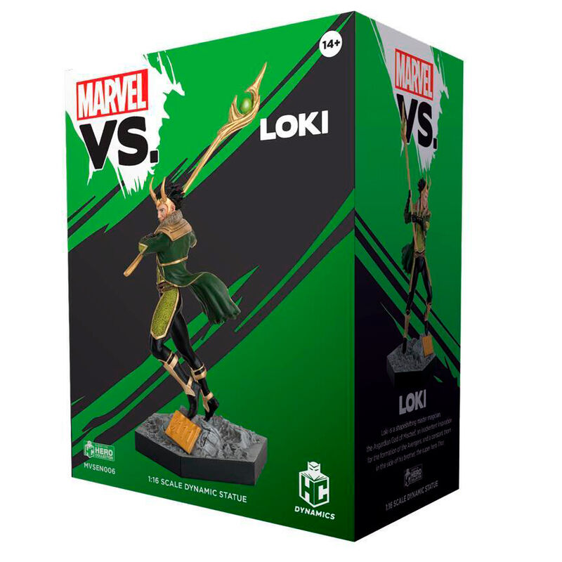 Zoom sur la tête et le visage de la figurine Loki Marvel VS. avec expression réaliste
