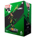 Zoom sur la tête et le visage de la figurine Loki Marvel VS. avec expression réaliste