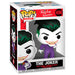 Figurine Funko POP de 9 cm représentant Harley Quinn avec ses couleurs vives et son style emblématique dans une boîte vitrée.