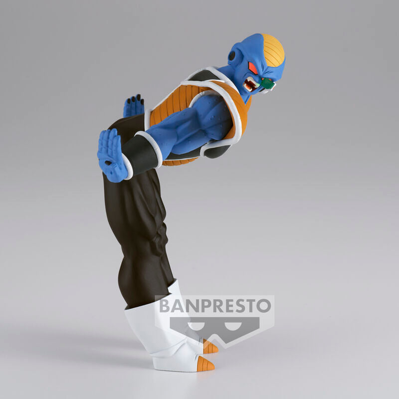 Profil gauche de la figurine Ginyu Burter 14cm BANPRESTO avec posture dynamique