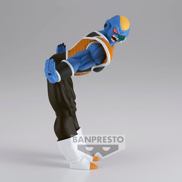 Profil gauche de la figurine Ginyu Burter 14cm BANPRESTO avec posture dynamique