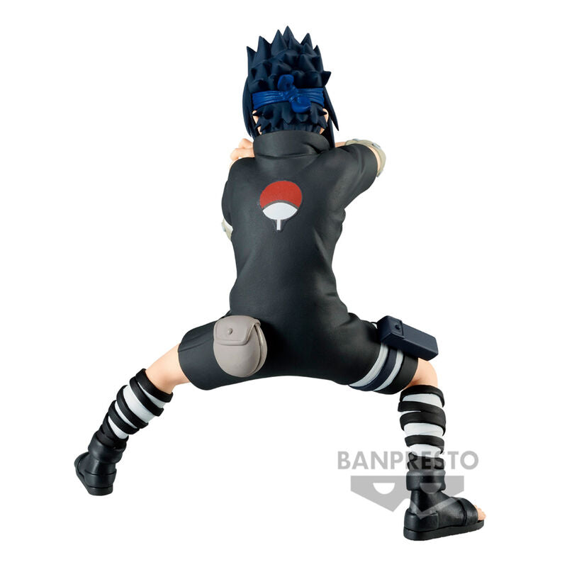 Vue arrière de la figurine Sasuke Uchiha III mettant en valeur la qualité des finitions et les détails du manteau