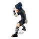 Présentation de la figurine Sasuke Uchiha III sur socle, parfaite pour une collection Naruto Shippuden