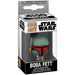 Porte-clés Pocket POP Boba Fett FUNKO accroché à un porte-clés, montrant sa taille compacte et son style unique