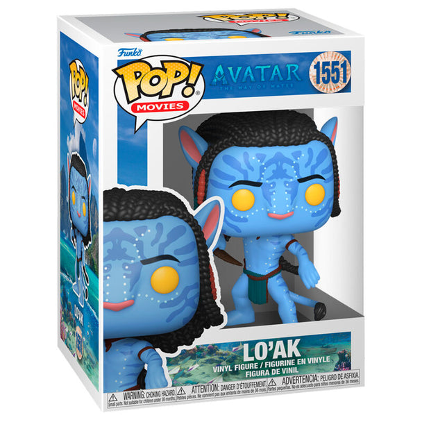 Figurine Funko POP Lo'ak de 9cm issue d'Avatar The Way of Water dans sa boîte cadeau avec fenêtre transparente