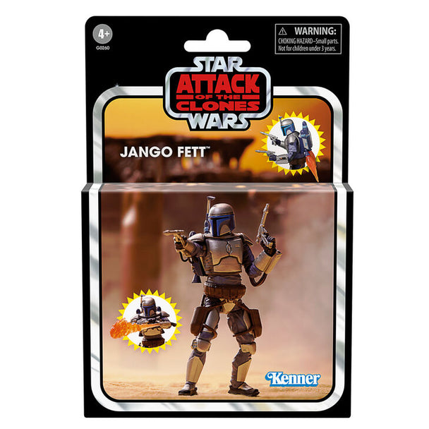 Détail du visage réaliste de la figurine Jango Fett de Star Wars par Hasbro