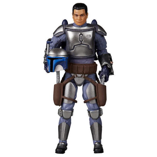 Figurine Jango Fett articulée de 9,5 cm de hauteur vue de face avec blasters
