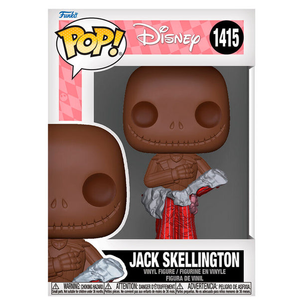 Détail de la figurine Jack Skellington en vinyle, montrant les traits caractéristiques et la boîte d'origine Funko POP