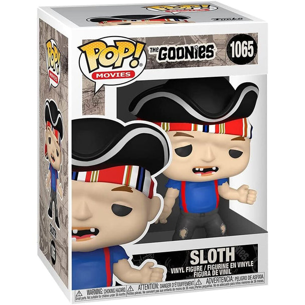 Détail de la figurine Funko POP Sloth The Goonies, montrant les traits caractéristiques et les couleurs vives du personnage