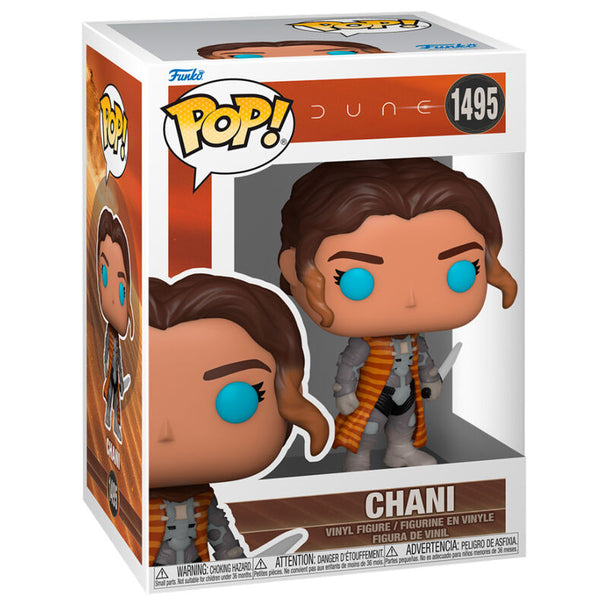 Figurine Funko POP Chani de Dune 2 en vinyle de 9 cm dans sa boîte vitrine transparente, vue de face