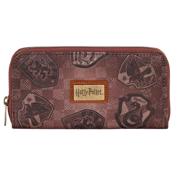 Détail du tissu et des finitions du portefeuille Harry Potter Pride montrant la qualité des matériaux