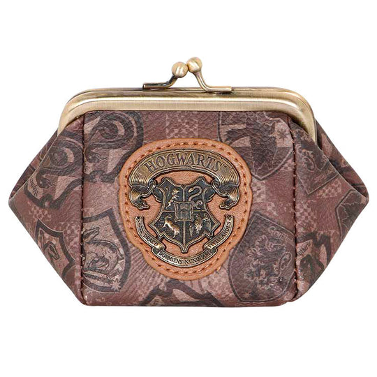Vue de face du porte-monnaie Harry Potter Pride avec logo KARACTERMANIA et couleurs arc-en-ciel distinctives.