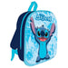 Sac à dos Disney Stitch 3D de 30cm vu de face avec le personnage Stitch en relief bleu vif
