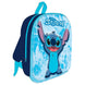 Sac à dos Disney Stitch 3D de 30cm vu de face avec le personnage Stitch en relief bleu vif