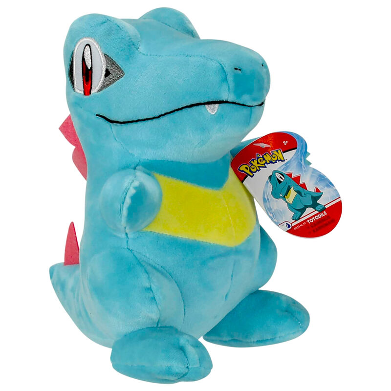 Peluche Totodile Pokémon bleue de 20 cm vue de face avec détails précis et finition soignée