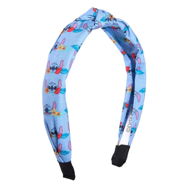 Gros plan sur le visage de Stitch imprimé sur le bandeau Disney CERDÁ, montrant les détails colorés