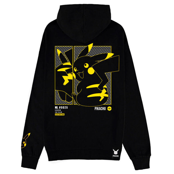 Détail de la fermeture zippée et capuche ajustable du sweat Pikachu par DIFUZED