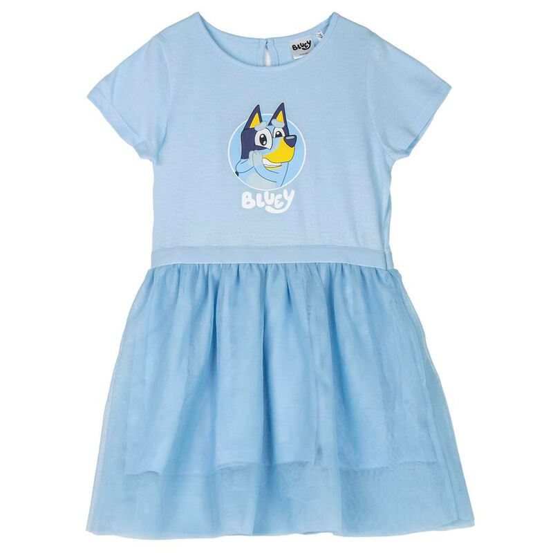 Robe Bluey CERDÁ en coton 100% pour enfant, vue de face avec un design coloré et attrayant