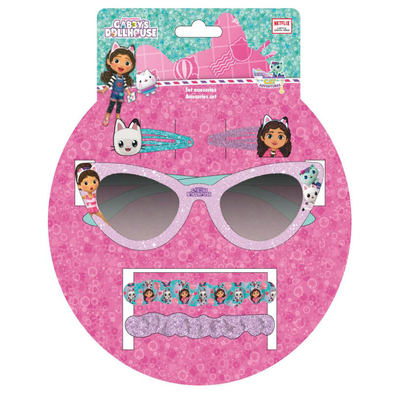 Set beauté Gabby Doll House avec accessoires et lunettes CERDÁ, dimensions 15x17x2 cm, coffret pour enfants.