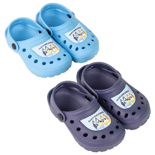 Sabots de plage Bluey CERDÁ assortis en taille 24/25 pour enfants, vue de face