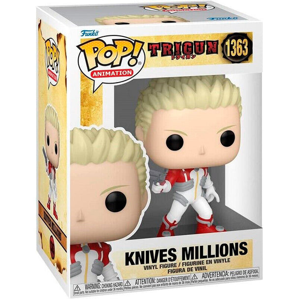 Figurine Funko POP Knives Millions de Trigun en vinyle de 9 cm dans sa boîte vitrine transparente