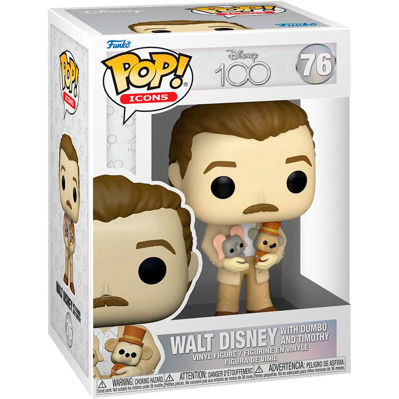 Figurine Funko POP Disney 100ème Anniversaire Walt Disney en vinyle de 9 cm dans sa boîte vitrine.