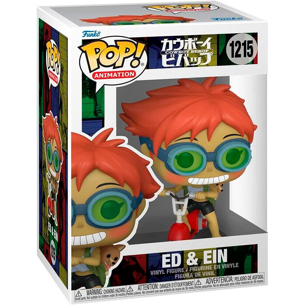 Figurine Funko POP Ein chien de Cowboy Bebop présentée dans son emballage fenêtre