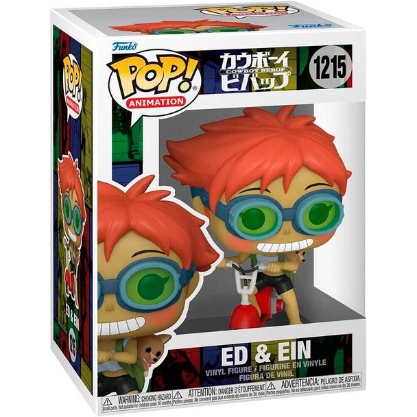Figurine Funko POP Ein chien de Cowboy Bebop présentée dans son emballage fenêtre