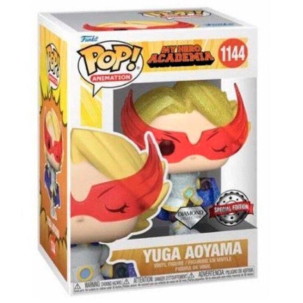 Vue rapprochée de la figurine Funko POP Yuga Aoyama avec détails colorés et emballage transparent