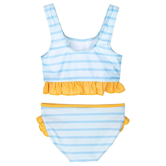 Détail du tissu extensible 85% polyester et 15% élasthanne du bikini Bluey pour un confort optimal