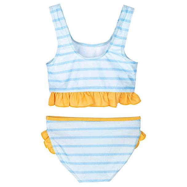 Détail du tissu extensible 85% polyester et 15% élasthanne du bikini Bluey pour un confort optimal