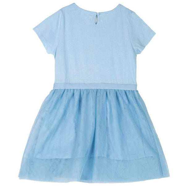 Détail de la texture douce en coton de la robe Bluey CERDÁ, idéale pour le confort des enfants