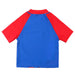Détail du tissu et du logo Spiderman sur le t-shirt de bain CERDÁ pour enfant, protection solaire UV50