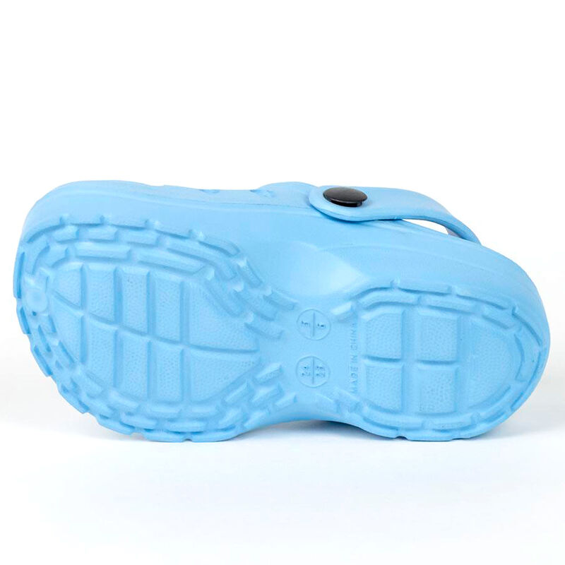 Vue latérale des sabots de plage Bluey CERDÁ avec couleurs vives et design enfantin